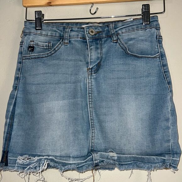 Kancan denim raw edge skirt size 24 - Picture 1 of 5